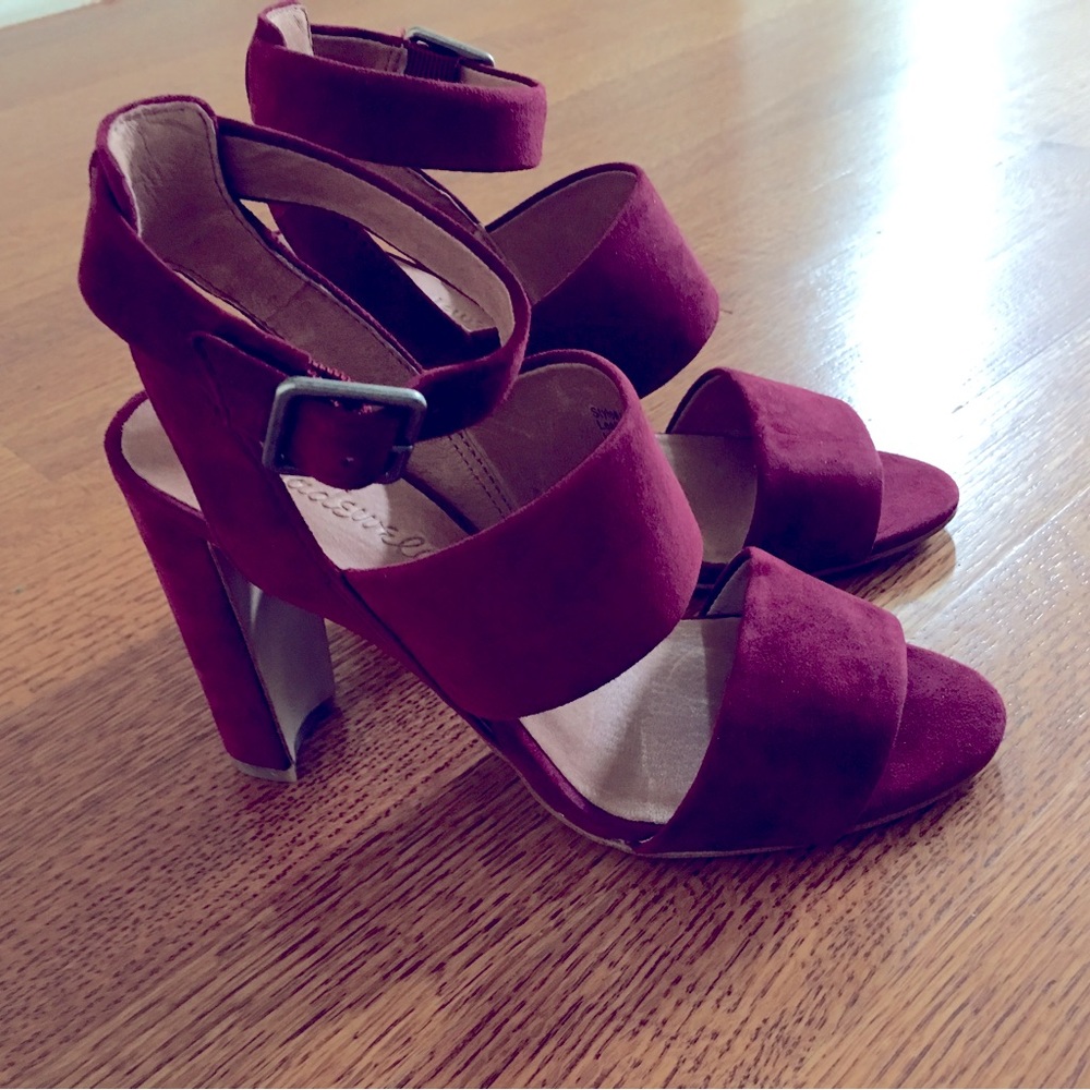 Madewell Suede Octavia Heeled Sandal, Deep Plum